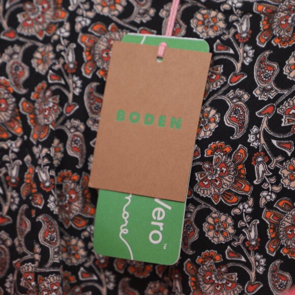 NWT BODEN Puff Sleeve Tie Waist Fit & Flare Dress Block Paisley Size 4 - Picture 9 of 11